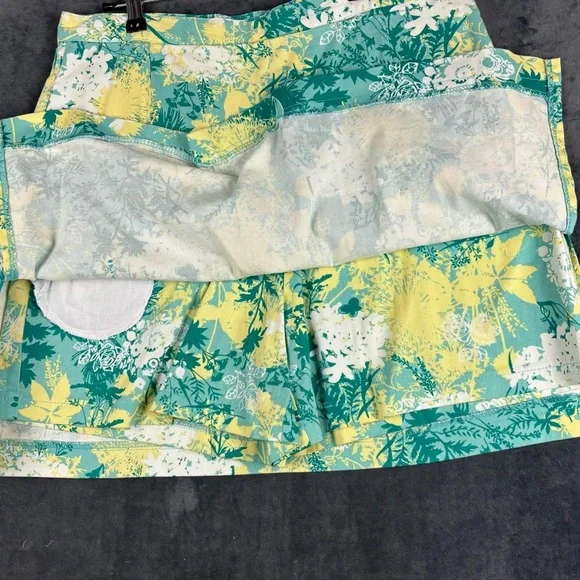 Allyson Whitmore Golf Women’s Green and Yellow A-Line Skort Sz 14 - Picture 3 of 11